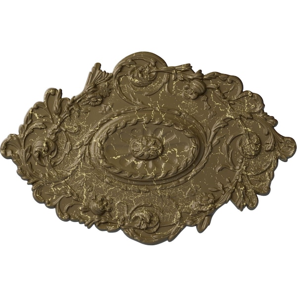 Ekena Millwork Strasbourg Ceiling Medallion, Hand-Painted Mississippi Mud Crackle, 30 1/2"W x 20"H x 1 1/2"P CM30SGMMC - main